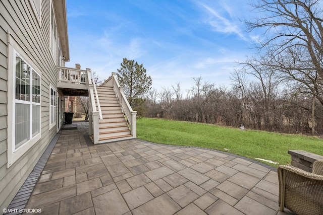 view of patio featuring stairs