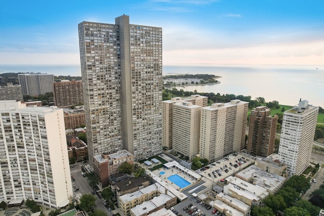 property's view of city with a water view