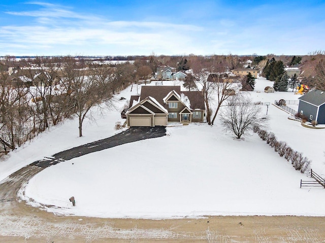 view of snowy aerial view