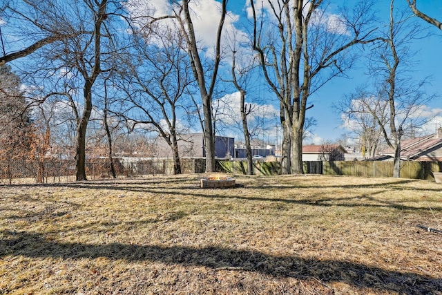 view of yard with fence