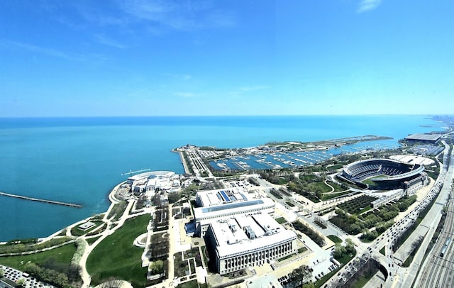 bird's eye view of a large body of water