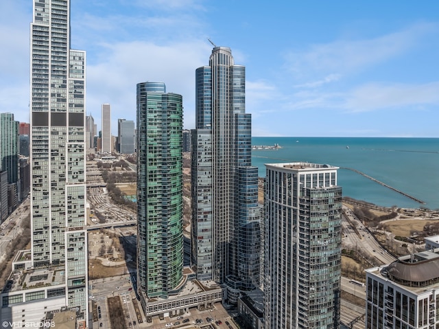 view of city featuring a water view