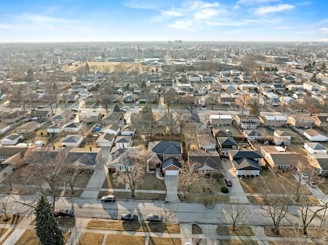 bird's eye view with a residential view