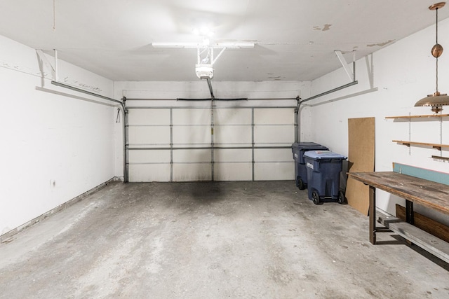 parking deck featuring a garage door opener