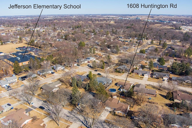 bird's eye view featuring a residential view