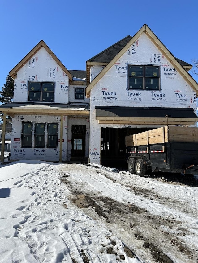 property in mid-construction featuring a garage