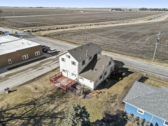 drone / aerial view with a rural view