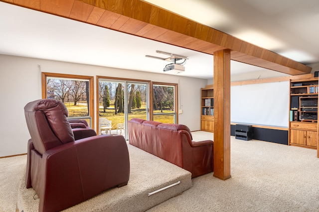 living room with carpet