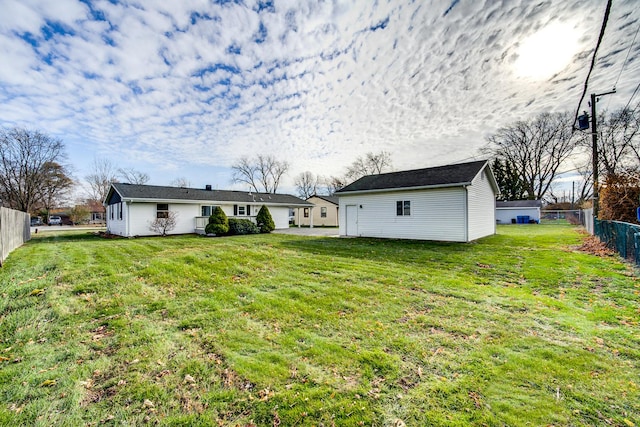 view of yard with fence