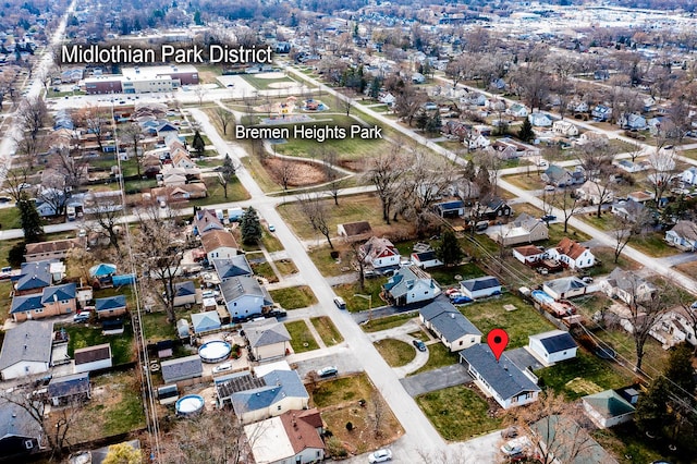 aerial view featuring a residential view