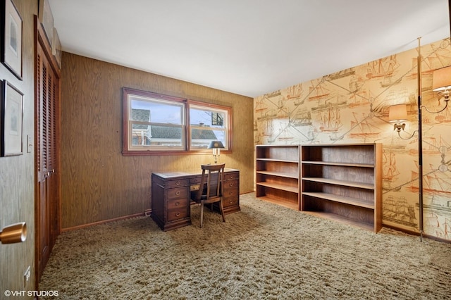 office area featuring carpet flooring