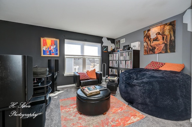 interior space featuring visible vents and baseboards