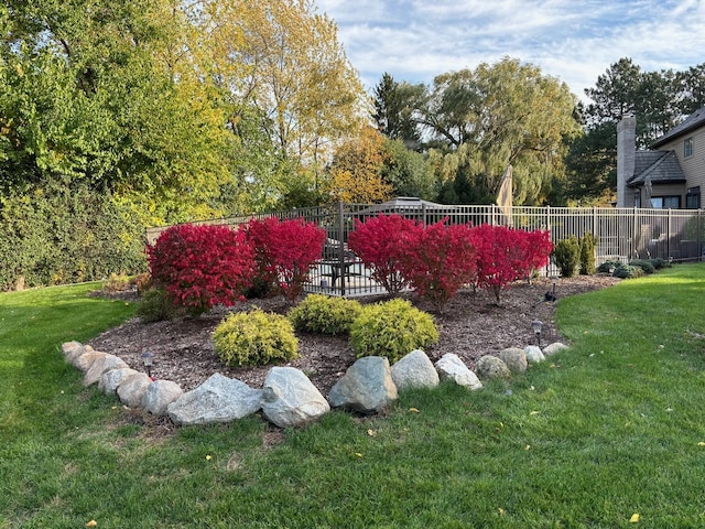 view of yard with fence