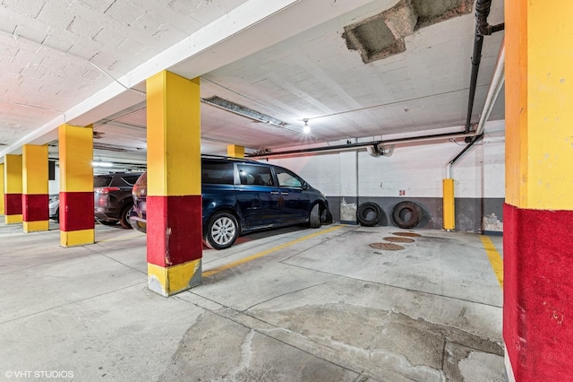 parking garage with a garage door opener