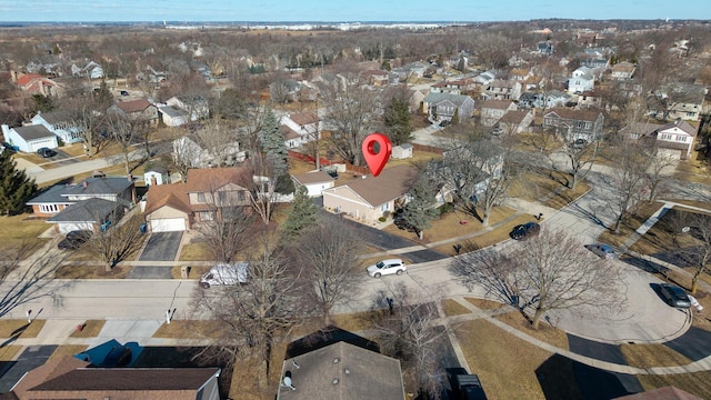 bird's eye view with a residential view