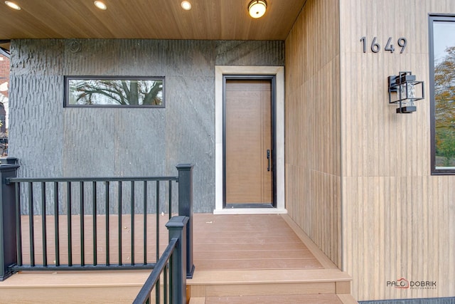 view of doorway to property