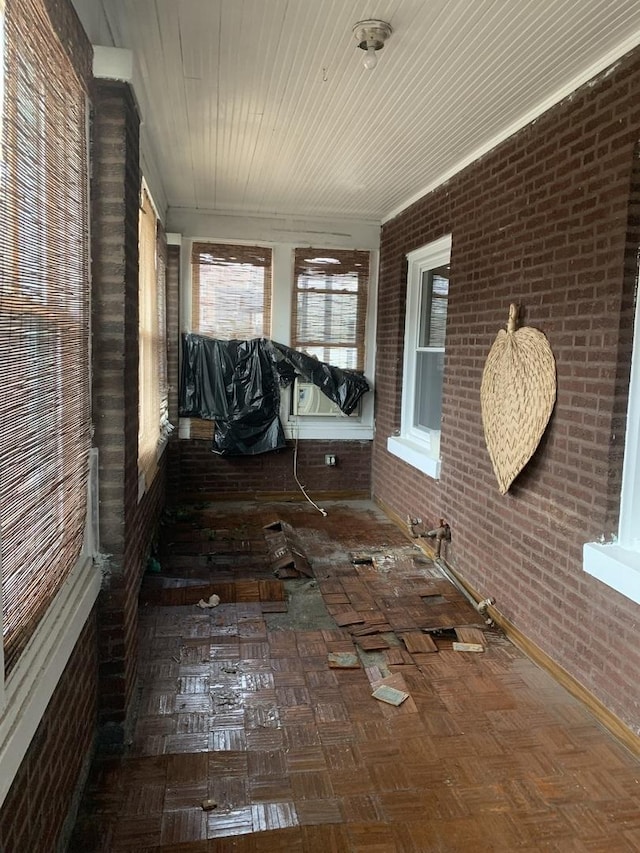 view of unfurnished sunroom