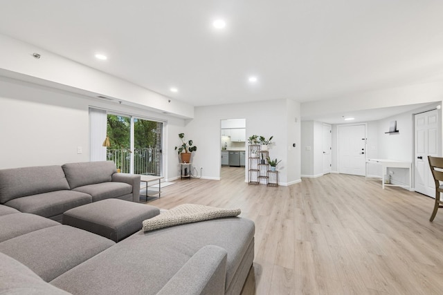 943 Elderberry Cir Unit 303, Naperville, IL 60563 - living area with light wood-style floors, recessed lighting, and baseboards