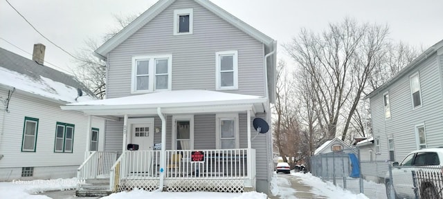 view of front of house with covered porch