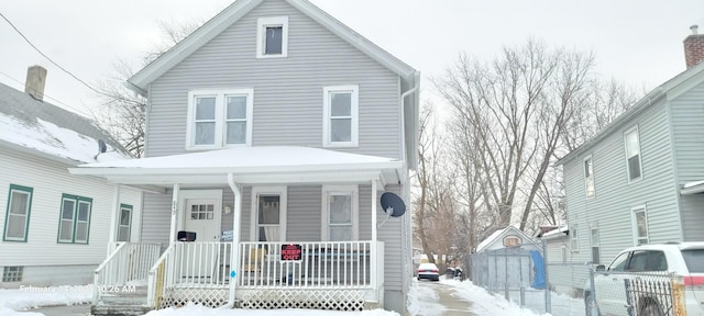 view of front of home with covered porch