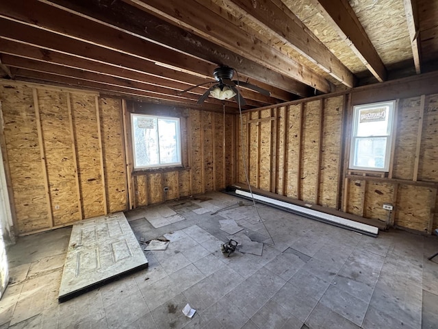 8900 S Emerald Ave, Chicago, IL 60620 - miscellaneous room with plenty of natural light, a baseboard heating unit, and ceiling fan