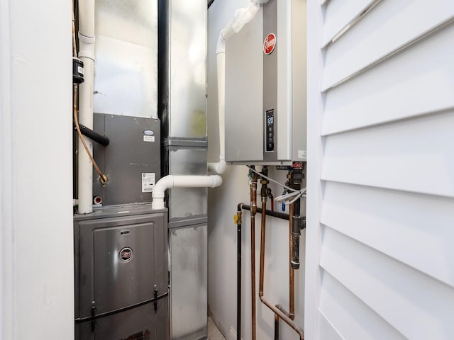 utilities with heating unit and water heater