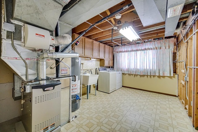 17555 Rosewood Ln, Tinley Park, IL 60487 - basement with washer and clothes dryer and light flooring