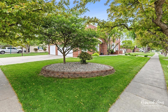 330 Fox Trl, Bourbonnais, IL 60914 - view of front of home with a front lawn, driveway, a garage, and brick siding