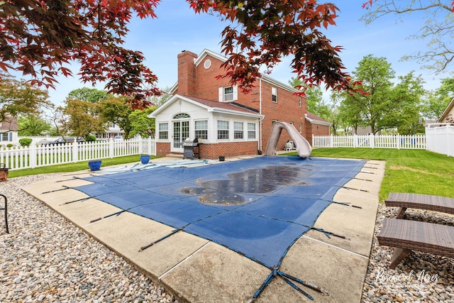 330 Fox Trl, Bourbonnais, IL 60914 - view of swimming pool with a water slide and a patio