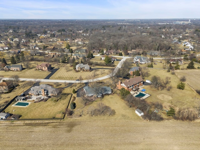 bird's eye view with a residential view