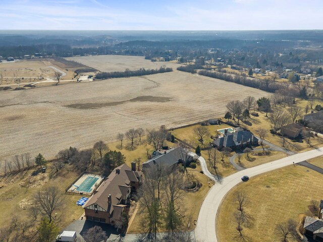 bird's eye view featuring a rural view