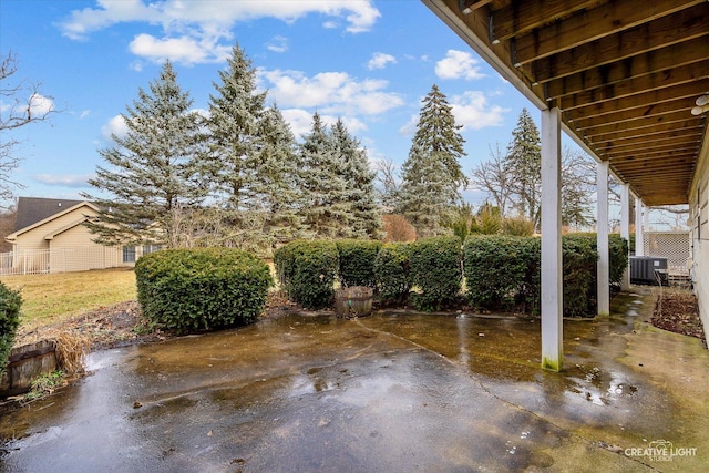 view of patio with central AC