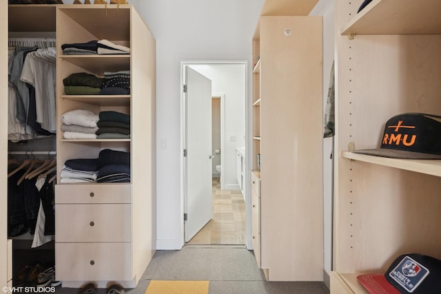 view of walk in closet