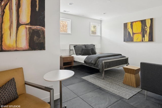 bedroom with visible vents