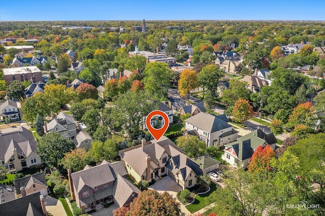 drone / aerial view featuring a residential view