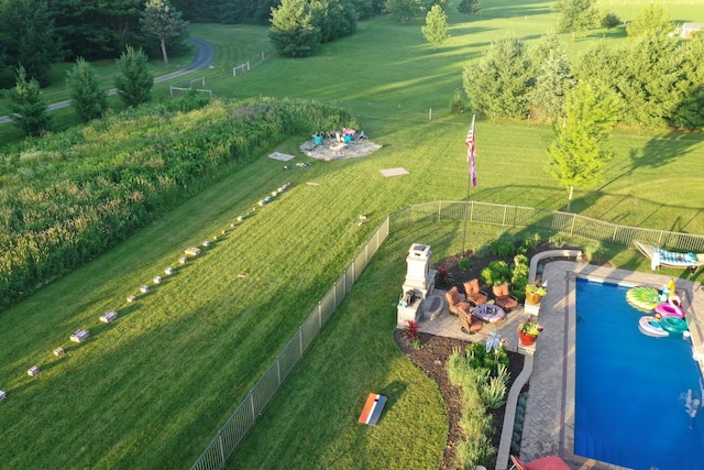 drone / aerial view featuring a rural view