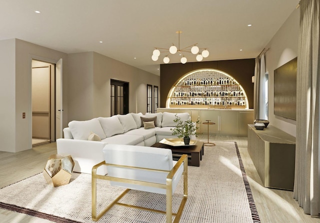 103 S Webster St, Naperville, IL 60540 - living room with recessed lighting and light wood-style flooring