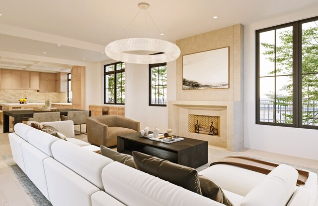 103 S Webster St, Naperville, IL 60540 - living room with plenty of natural light, recessed lighting, and a high end fireplace
