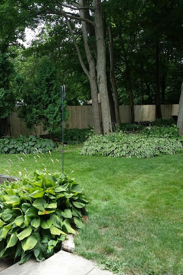 view of yard featuring fence