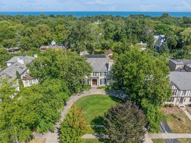 bird's eye view featuring a forest view