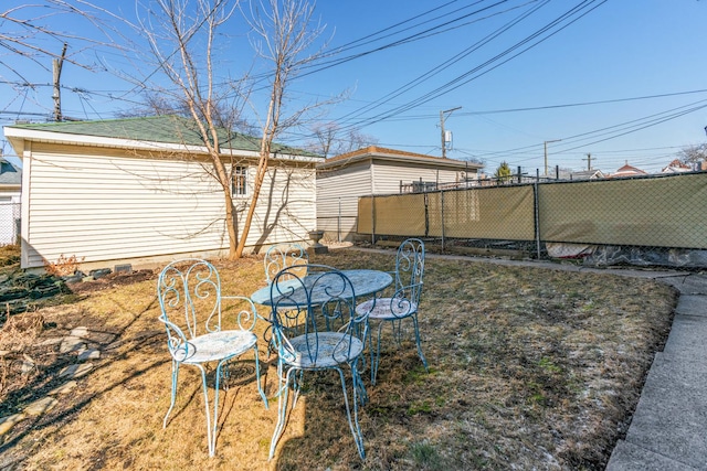 view of yard with fence