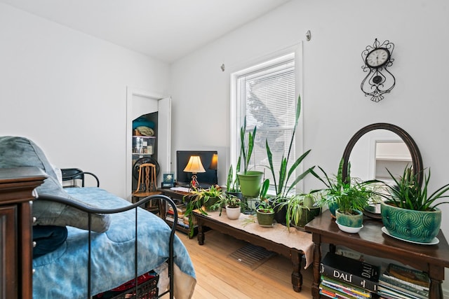 bedroom featuring wood finished floors