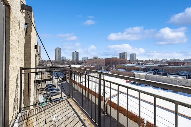 balcony featuring a city view