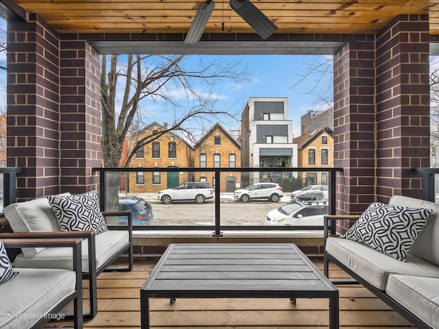 deck featuring an outdoor living space