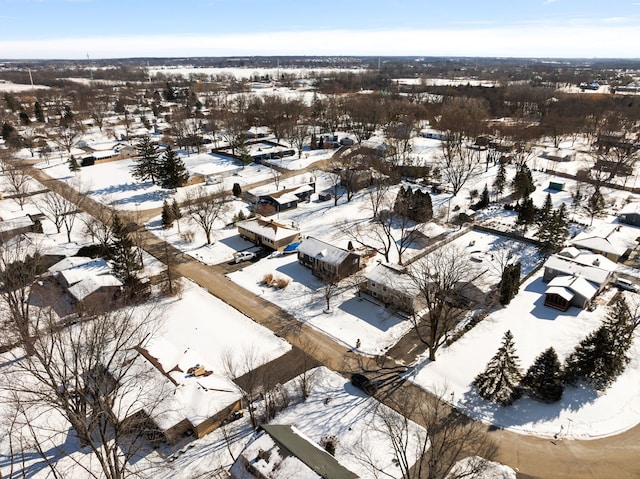 view of snowy aerial view