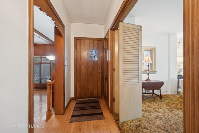 hallway featuring wood finished floors