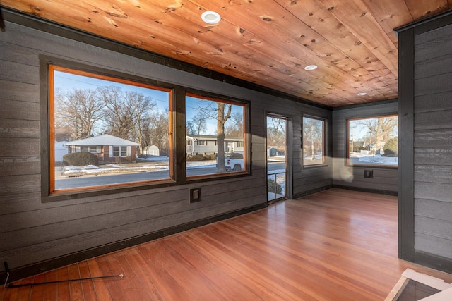 interior space with wooden ceiling