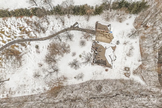 view of snowy aerial view