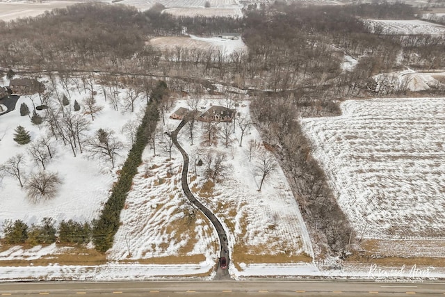 view of snowy aerial view