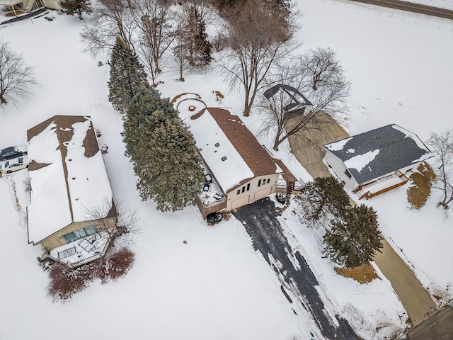 view of snowy aerial view